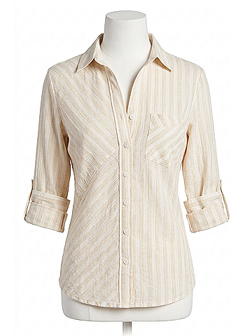 Finley Teigan Stripe Shirt in Natural/White (view 1)