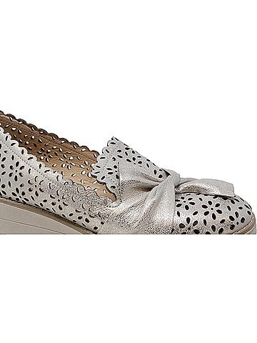 Django & Juliette Women's Omilla Slip-On in Beige And Gold-Vanilla Sole Washed Leather (view 2)