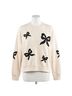 LoveShackFancy Graphic Brown Linetta Pullover Sweatshirt in Cream Size M - photo 1