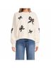 LoveShackFancy Graphic Brown Linetta Pullover Sweatshirt in Cream Size S - photo 3