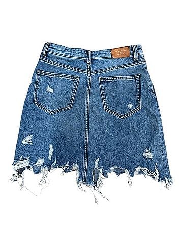 Zara Denim Jean Mini Skirt Denim Skirt (view 2)
