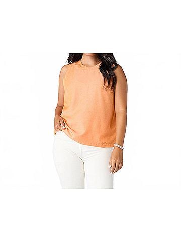 Coco + Carmen Carey Tank With Back Button Detail in Tangerine (view 2)