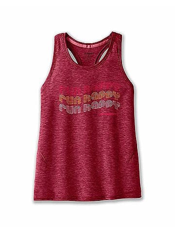 Brooks Distance Tank 2.0 Top in Heather Razzmat (view 1)