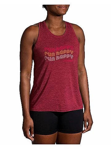 Brooks Distance Tank 2.0 Top in Heather Razzmat (view 2)