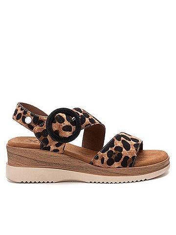 XTI Women's Animal Print Wedge Sandals (view 1)