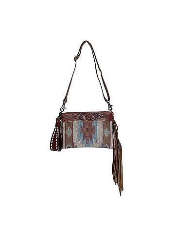 Myra Bag Women's Tassels Hand Tooled Leather Bag (view 2)