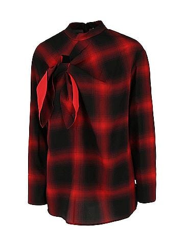 Stella McCartney Women's Zadie Silk Top in Black Red (view 2)