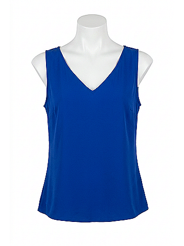 Samuel Dong Women's V-Neck Tank Top in Cobalt Blue (view 1)