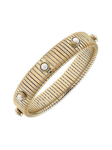 Canvas Women's Winston Pearl Watchband Bangle in Gold (view 1)