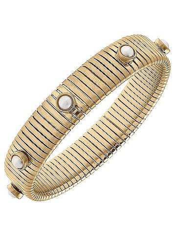 Canvas Women's Winston Pearl Watchband Bangle in Gold (view 2)