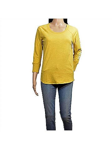 James Perse Women California Cotton T-Shirt in Mustard (view 2)