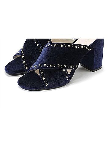 Cole Haan Women's Gabby Studded Slip-On Sandals in Blue Velvet (view 1)