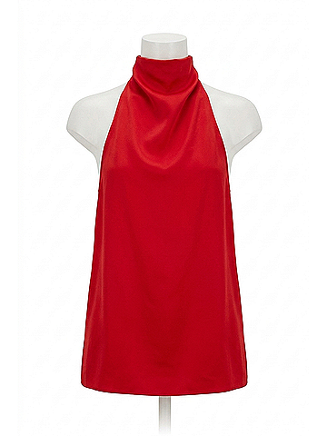 Stella McCartney Satin Halterneck Top in Lipstick Red (view 1)