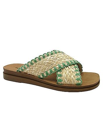 Pierre Dumas Women's Caliso Slide Sandals in Emerald (view 2)