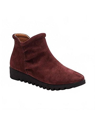Aetrex Women's Zoey Slip-On Zip Boot in Burgundy (view 1)