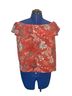 Lily White 100% Polyester Floral Orange Blouse Size L - photo 1