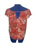 Lily White 100% Polyester Floral Orange Blouse Size L - photo 2
