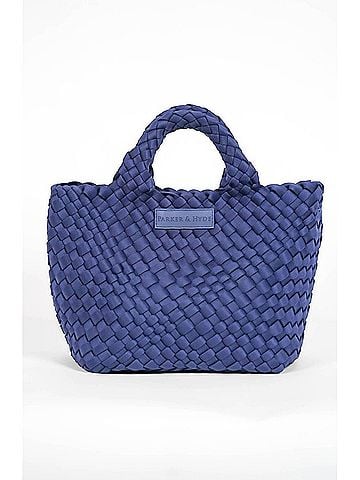 Parker & Hyde Women's Mini Woven Tote Bag in Navy (view 1)
