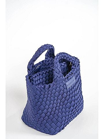 Parker & Hyde Women's Mini Woven Tote Bag in Navy (view 2)