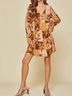 Andree by UNIT Brown Floral Patchwork Dress in Rust Size 1X - photo 3