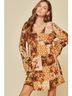 Andree by UNIT Brown Floral Patchwork Dress in Rust Size 1X - photo 4
