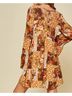 Andree by UNIT Brown Floral Patchwork Dress in Rust Size 1X - photo 5