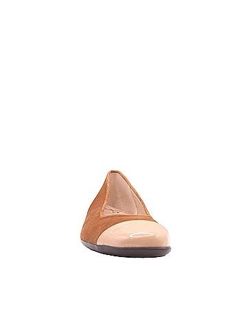fs/ny Women's Leora Ballet Flat Shoes in Cognac Suede (view 2)