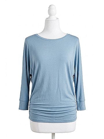 Zenana Daytime Boat Neck Top in Blue Gray (view 1)