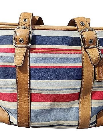 Coach Striped Canvas Tote Tote (view 1)