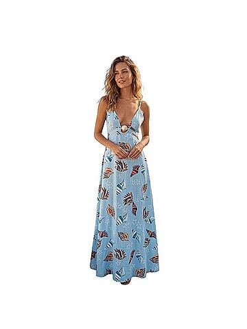 Paper Heart babydoll sehashells print maxi beach dress  Casual Dress (view 1)