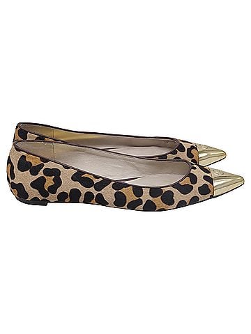 Michael Kors Michael Kors Leopard-Print Pointed-Toe Ballet Flats in Beige Pony Hair (view 1)