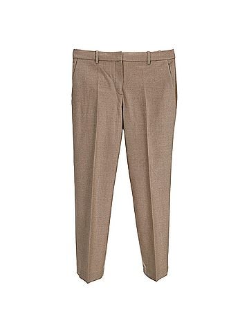 Theory Theory Cropped Pants in Beige Virgin Wool (view 1)