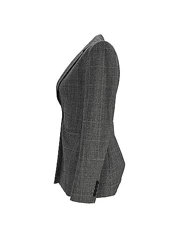 Theory Theory Single-Breasted Plaid Slim-Fit Blazer in Grey Wool (view 2)