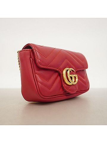Gucci Gucci GG Marmont Shoulder Bag 476433 Leather Red Women's (view 2)