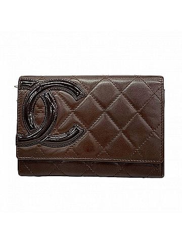 Chanel Chanel Cambon Lambskin Wallet/Coin Case, Dark Brown, Women's (view 1)