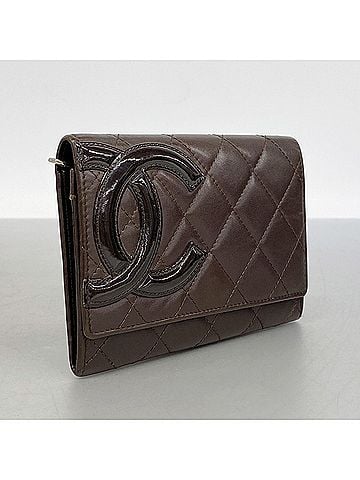 Chanel Chanel Cambon Lambskin Wallet/Coin Case, Dark Brown, Women's (view 2)