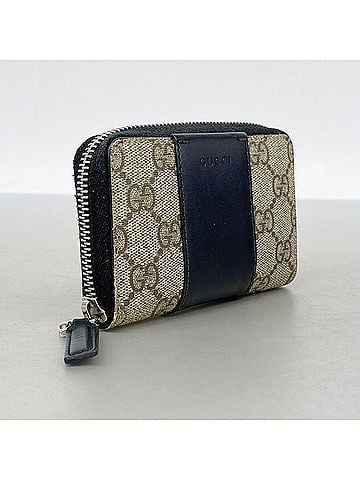Gucci Gucci GG Supreme 451242 Leather Coin Purse - Black/Brown Men's & Women's (view 2)