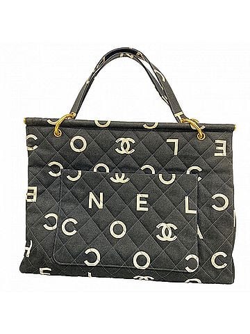 Chanel Chanel canvas tote bag, black and white, for women. (view 1)