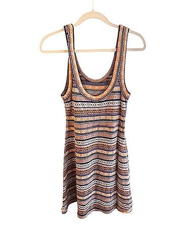 Free People Striped Knit Tank Dress Casual Dress (view 2)
