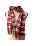Lands' End 100% Polyester Plaid Red Purple Scarf One size - photo 1