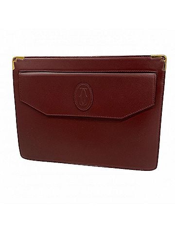 Cartier Cartier Must Leather Clutch Bag, Bordeaux, for Men and Women (view 1)