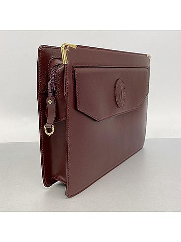 Cartier Cartier Must Leather Clutch Bag, Bordeaux, for Men and Women (view 2)