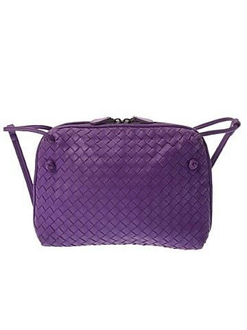 Bottega Veneta BOTTEGA VENETA Bottega Veneta Intrecciato Purple Leather Shoulder Bag for Men and Women, B Rank, Used, Ginzo (view 1)