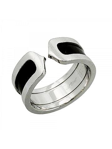 Cartier Cartier Ring C2 18KWG White Gold Black Lacquer #57 Men's (view 1)