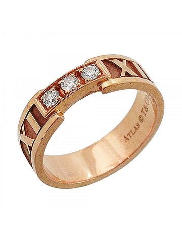 Tiffany & Co. Tiffany & Co. Atlas Ring, 3PD (3 Diamonds), 18K Pink Gold, Diamond (Women's) (view 1)