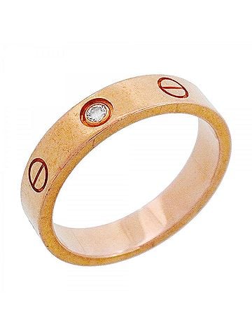 Cartier Cartier Mini Love Ring, 1PD (18K Pink Gold), Diamond, Women's (view 1)
