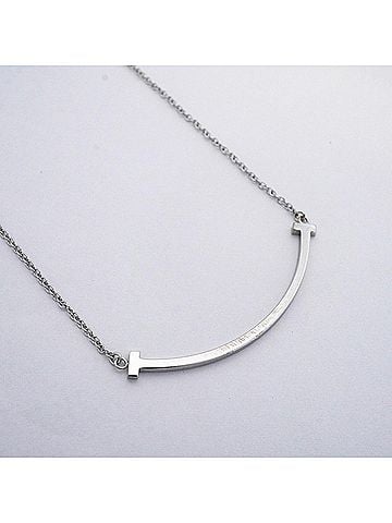 Tiffany & Co. Tiffany & Co. T Smile Small Necklace, 18K White Gold, Women's (view 2)