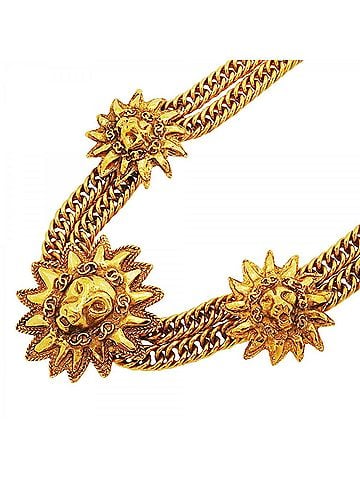 Chanel Chanel Necklace, Coco Mark, Double Chain, Lion Motif, GP Plated, Women's (view 1)