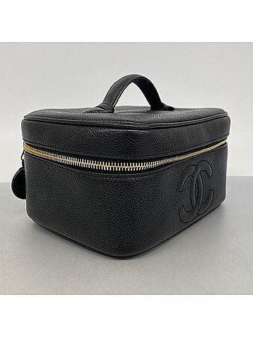 Chanel Chanel handbag/vanity bag, caviar leather, black, women's, P2945698 (view 2)
