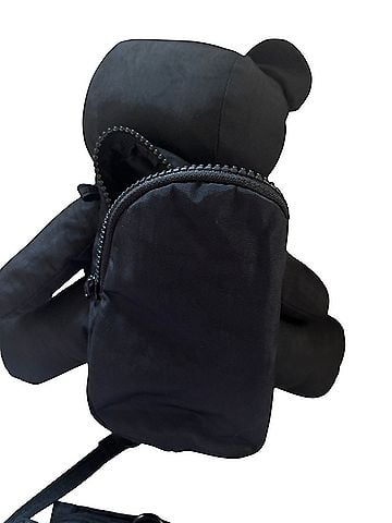 Baggu Black Bear Bag with Crescent Bag Charm Crossbody Bag (view 2)